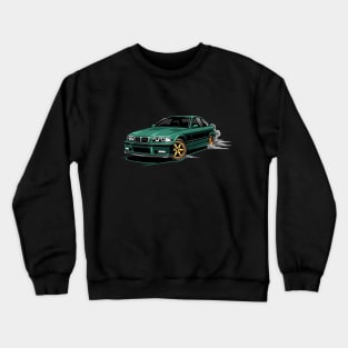 M3 E36 Car Illustration Green Crewneck Sweatshirt